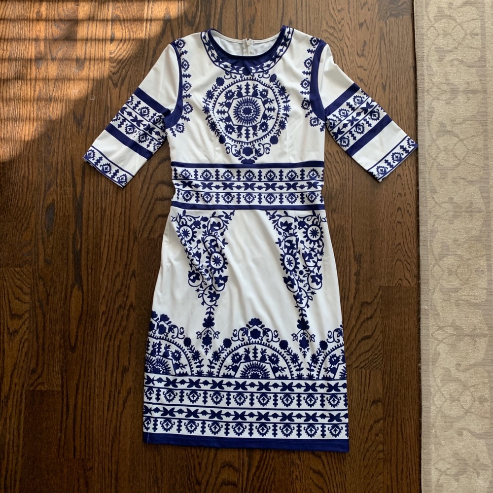 Blue and White Stretchy Dress